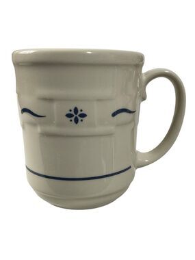 Longaberger Woven Traditions Classic Blue Pottery Mug Microwave Dishwasher safe